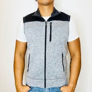 Sonoma Marled Gray Black Knit Zip Up Sweater Vest Men’s Size M